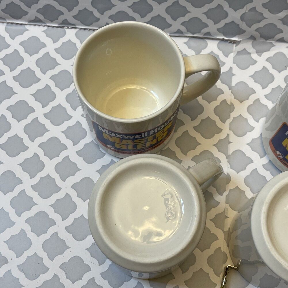 Vintage Lot of 4 Maxwell House Master Blend Coffee Cups Mugs EUC - Picture 3 of 3